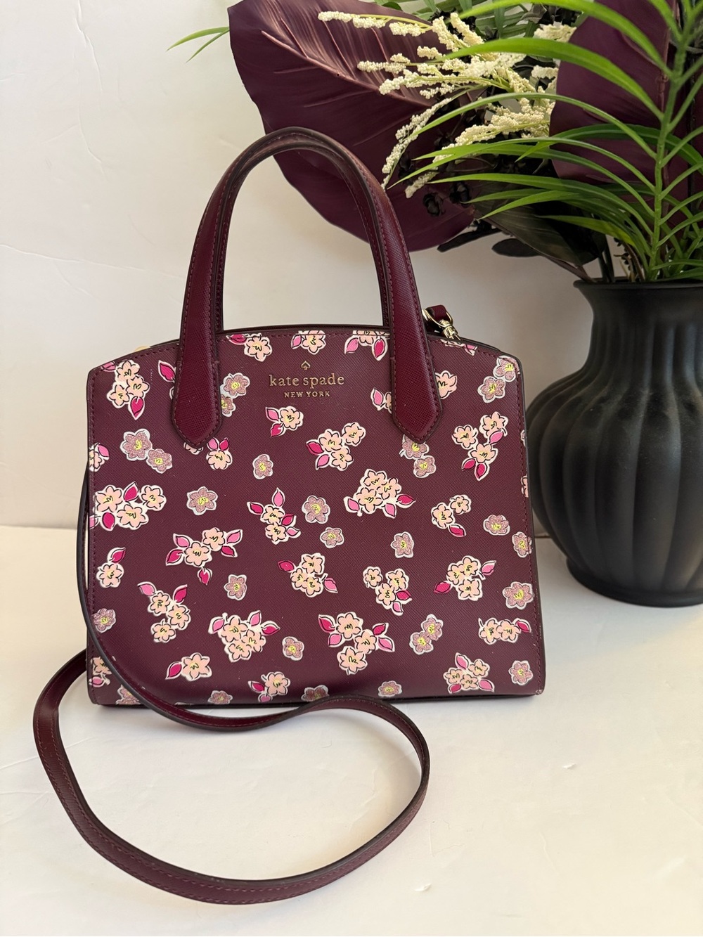 Kate Spade Plum Floral Satchel